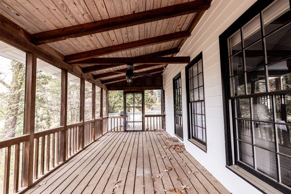 View of wooden deck