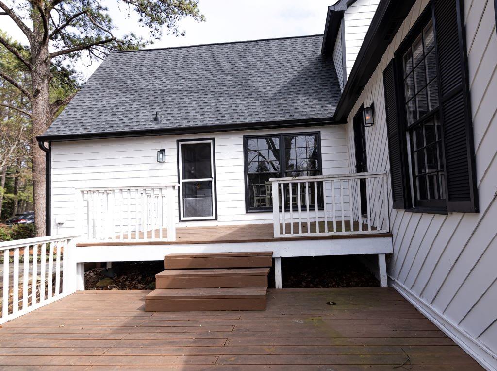 View of wooden deck