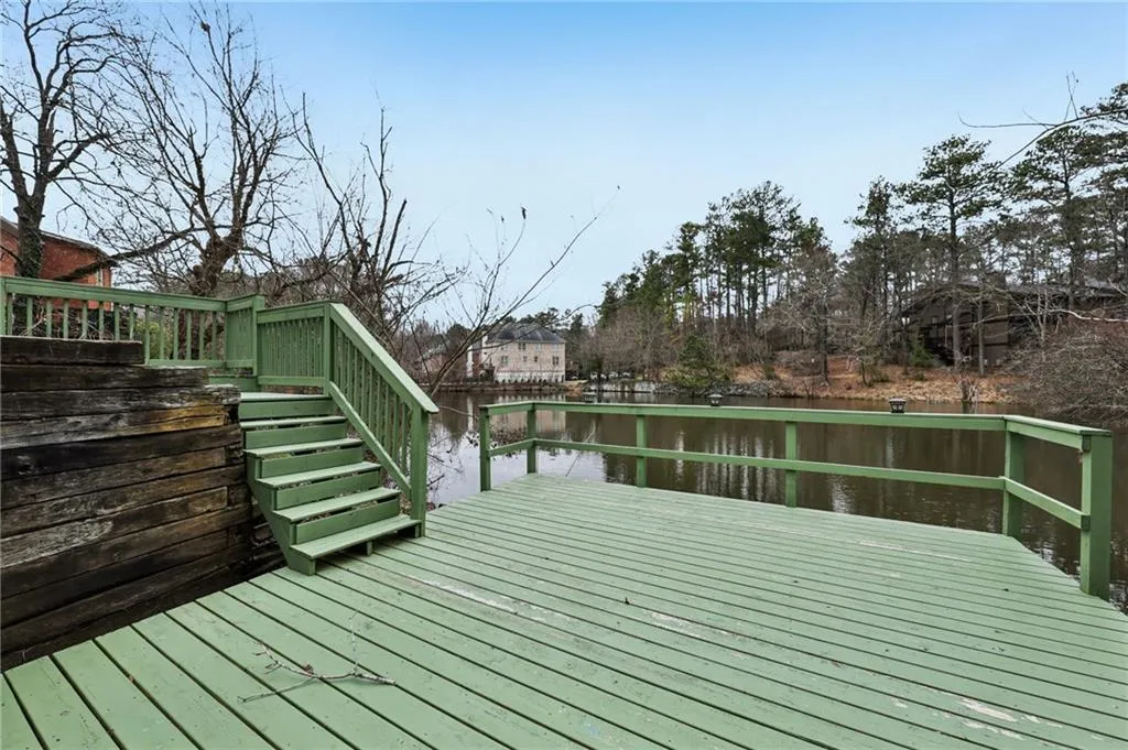Private dock overlooking pond