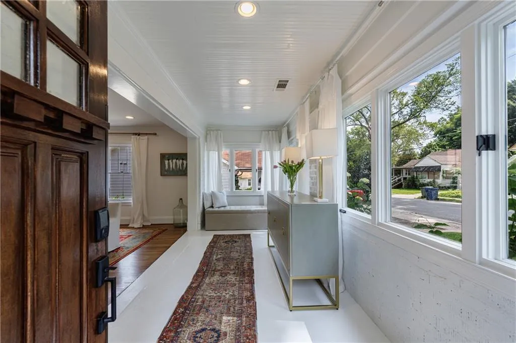 Entryway with plenty of natural light and recessed lighting