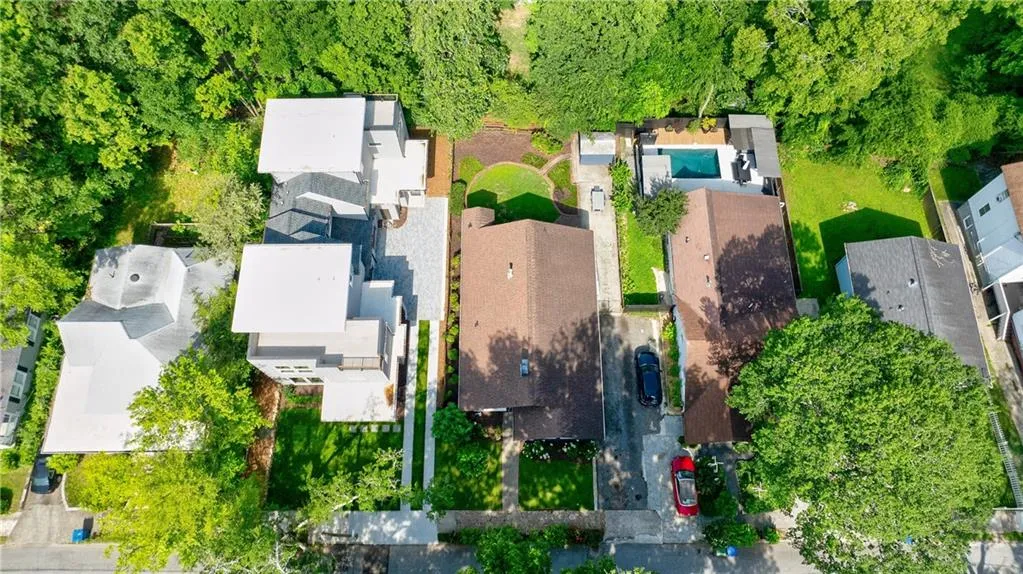 Aerial view of residential area
