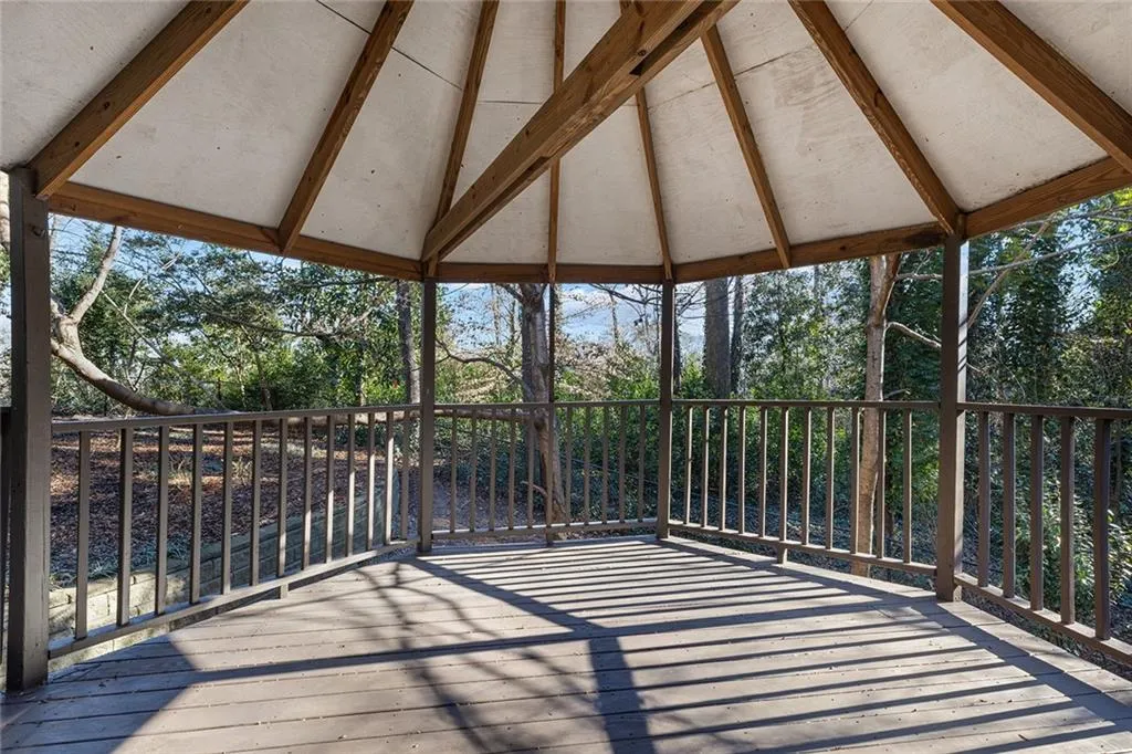 Wooden deck with a gazebo