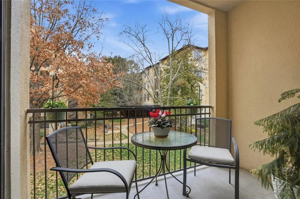 Balcony Overlooks the Landscaped Garden Area