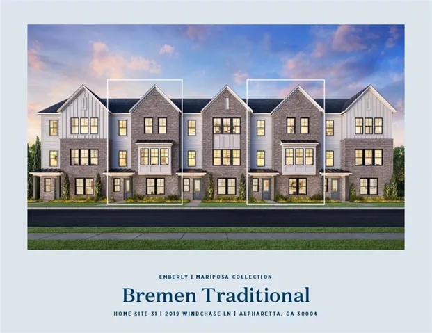 Marketing Brochure, Property Elevation. Depicting the exterior facade of the property and its identifying information