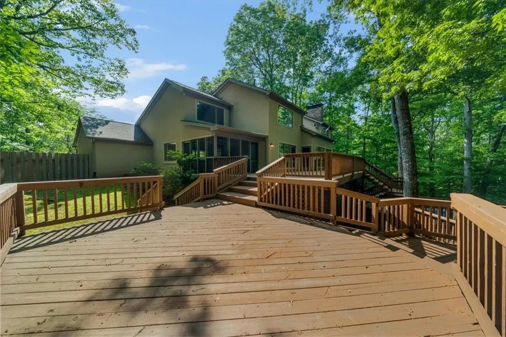 Wooden terrace with stairs