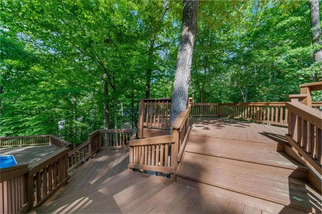 View of wooden deck