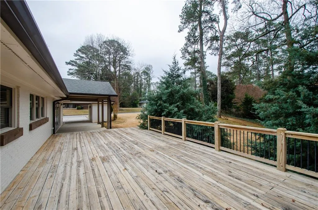 View of wooden deck