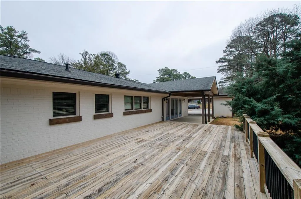 View of wooden deck