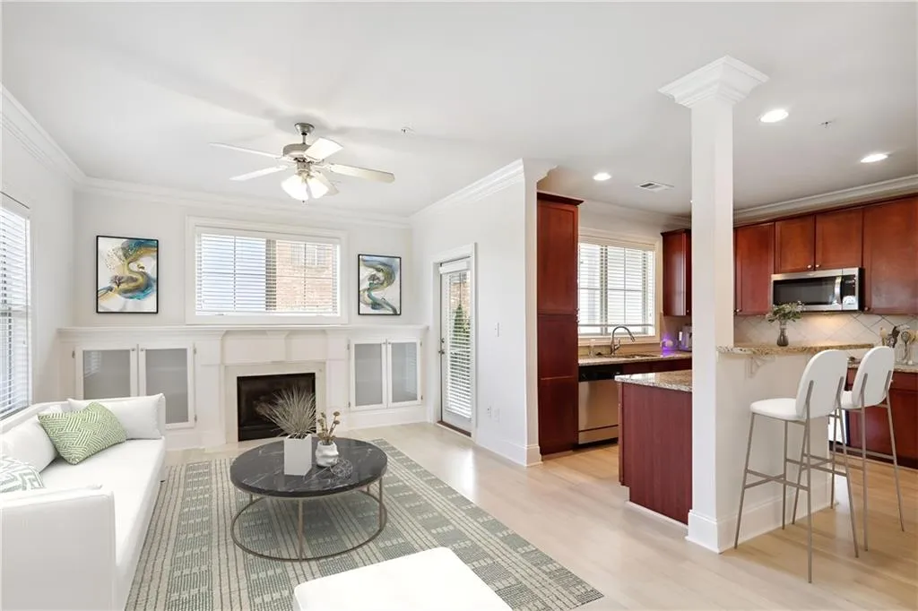 Virtually staged living room