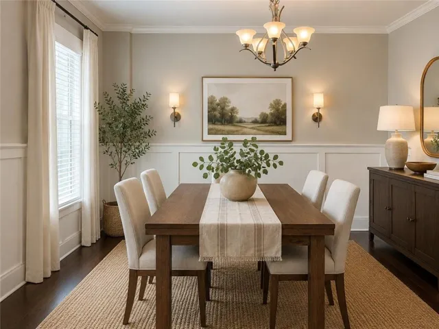 Virtually staged Dining Room