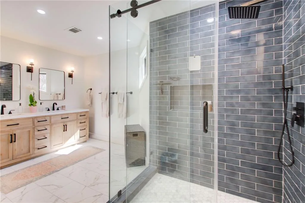 Spa like primary bathroom  with a walk in shower