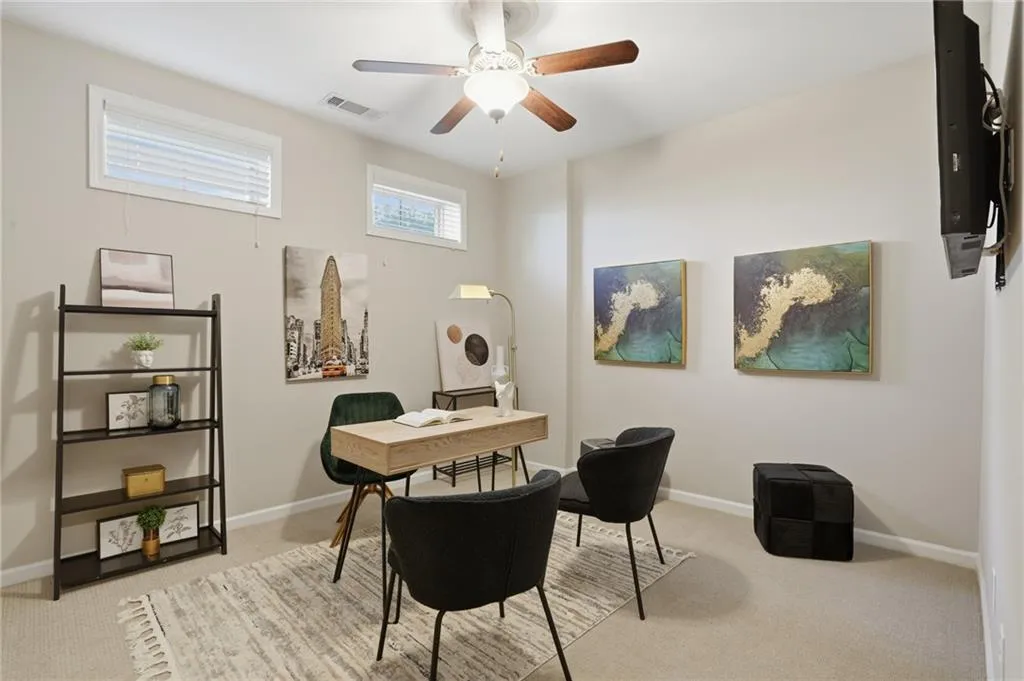 Located in the basement - ideal bedroom, office, flex space.
