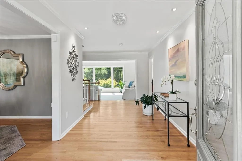 Entry foyer with a great view of the backyard upon entering
