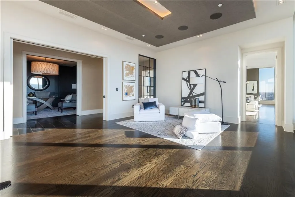 Living area with hardwood flooring