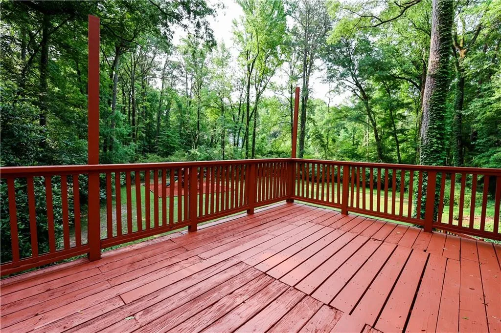With deck overlooking the property.