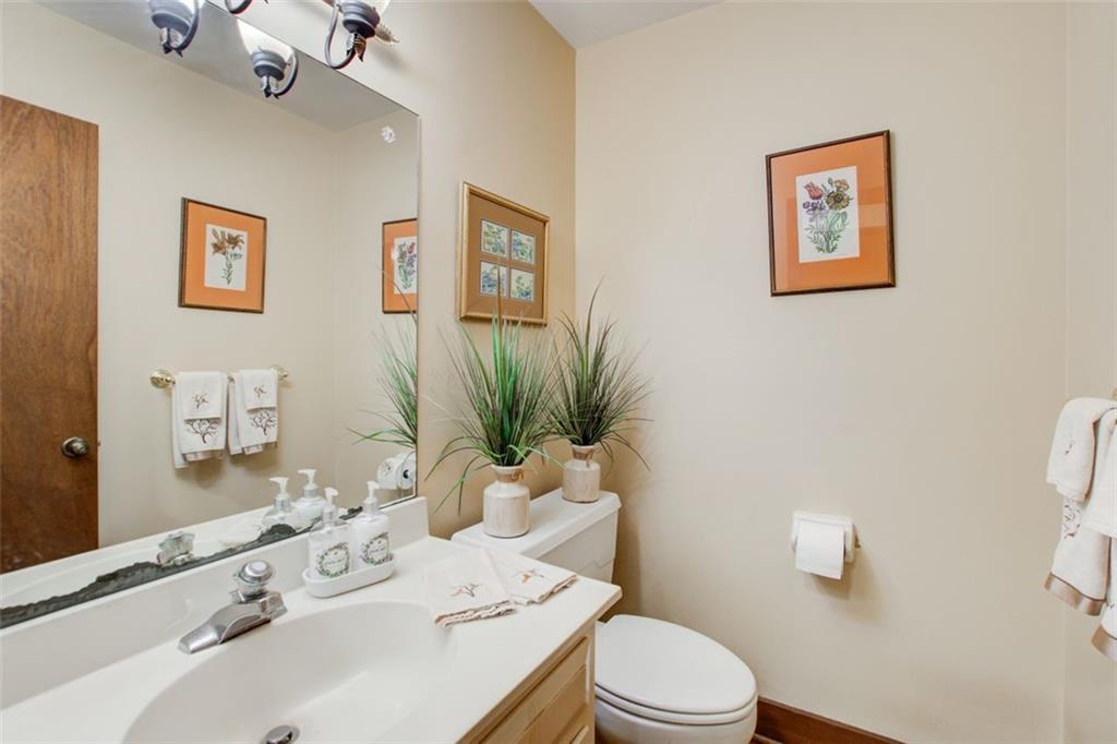 1/2 bath on the main level.
