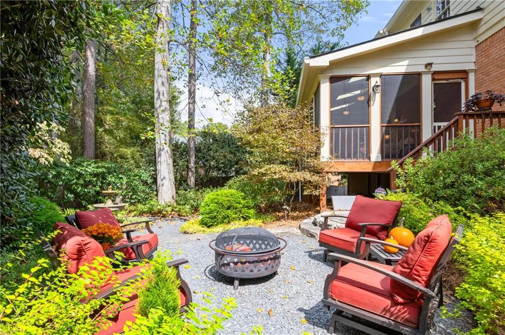 Backyard firepit area