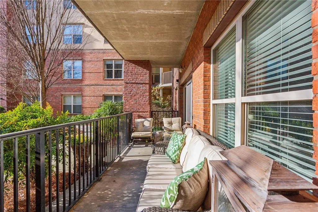 View of balcony with easy access to courtyard