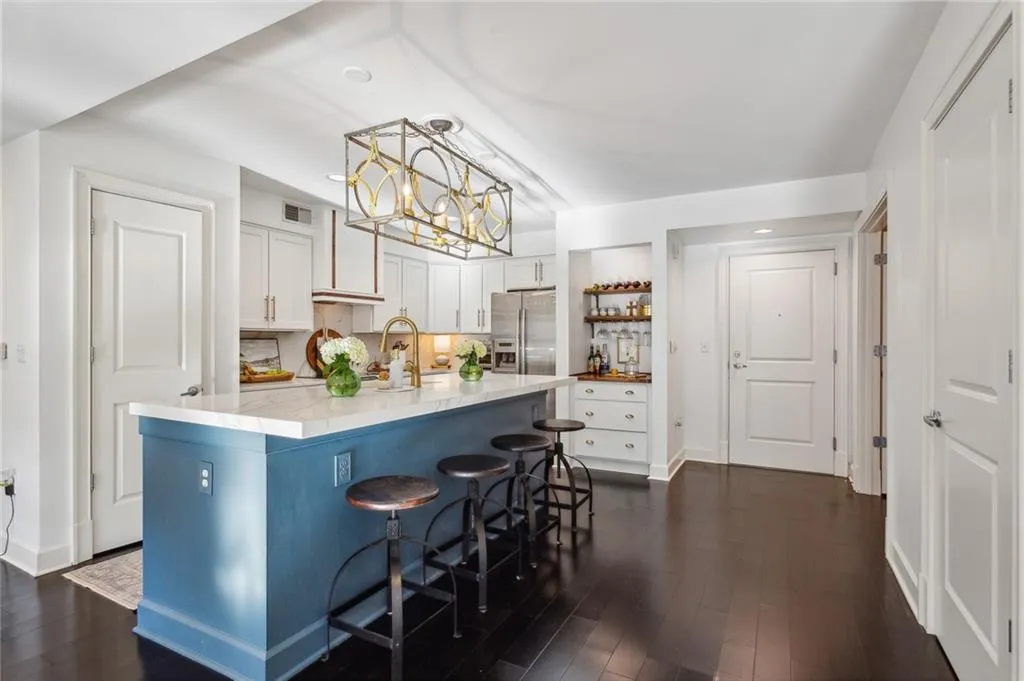 Kitchen and Island and wine bar