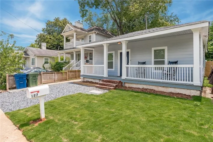 View of front of home with a porch