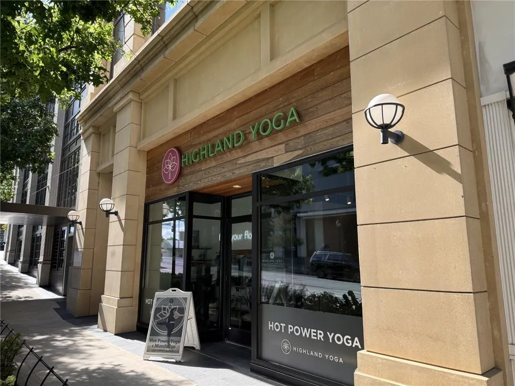 Yoga studio tucked away amid the  quaint shops