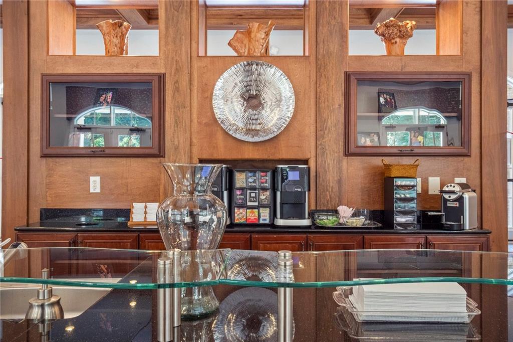 Who needs Starbuck's when you have this coffee station!  It's always well stocked so no need to pay for your morning coffee!