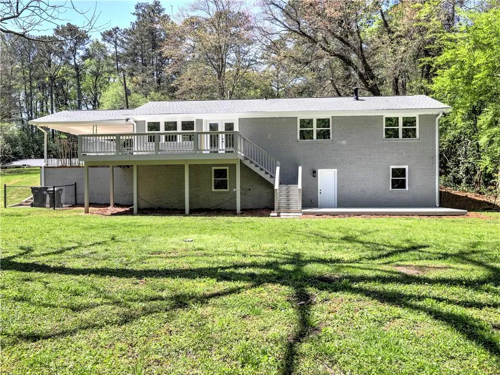 Rear view of house.