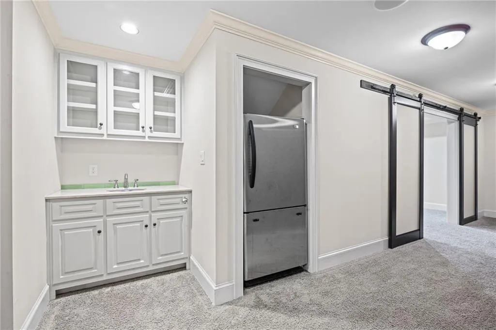 Wet bar in basement