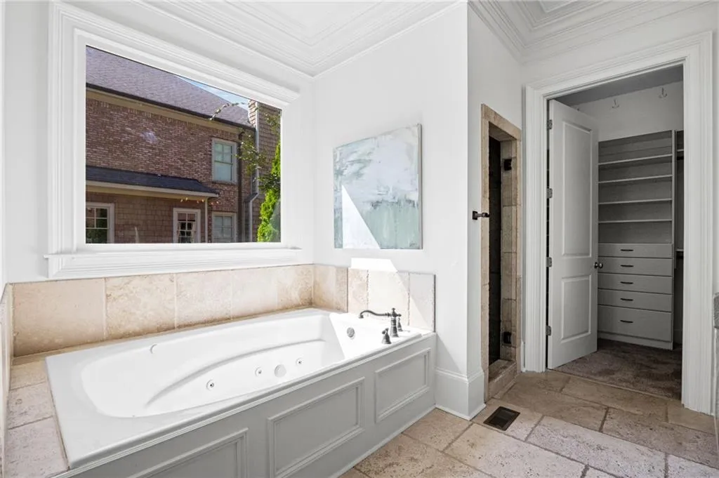 Soaking tub and separate tile shower