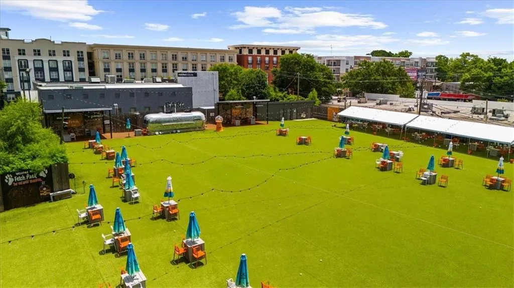 Popular neighborhood Fetch Dog Park next door