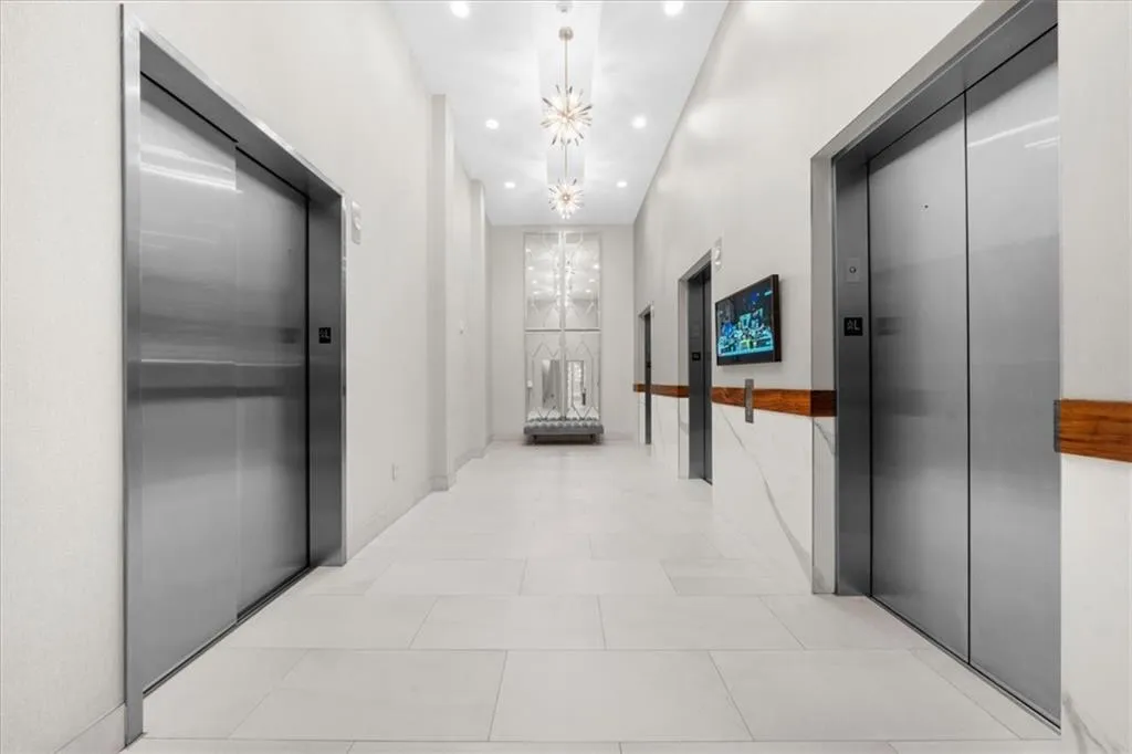 Elevator access to units inside Secure fob entry area