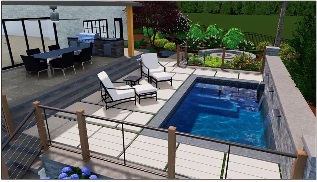 View of swimming pool with a patio area and outdoor dining area