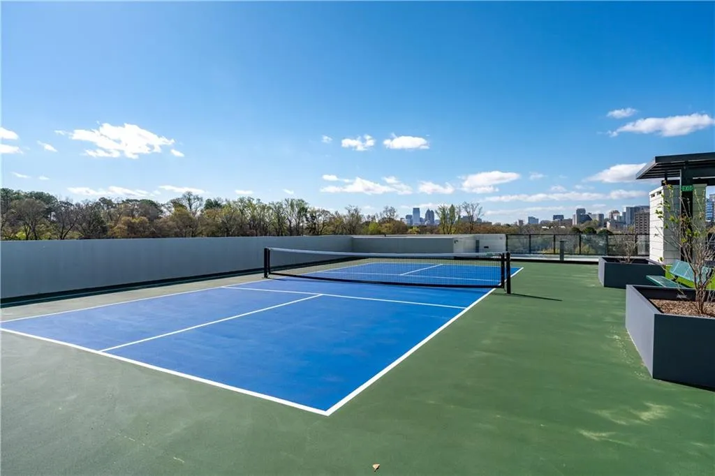 View of tennis court