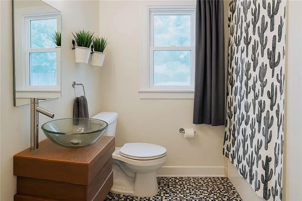 Bathroom with toilet and vanity