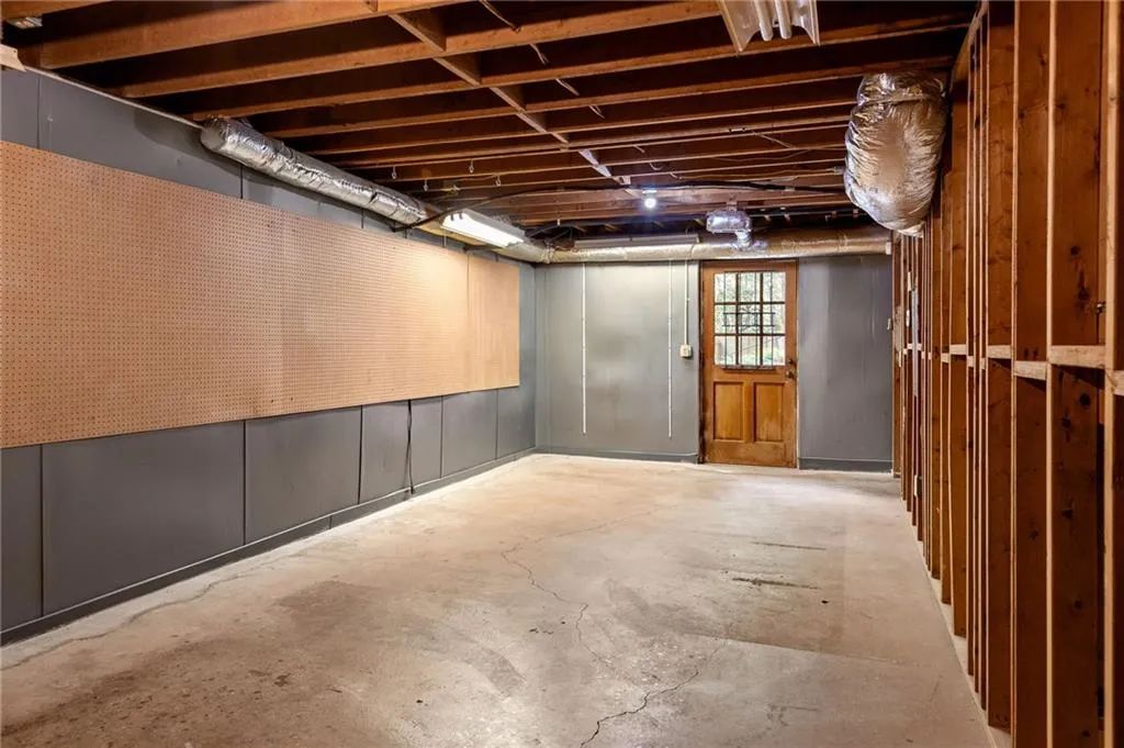 unfinished basement area