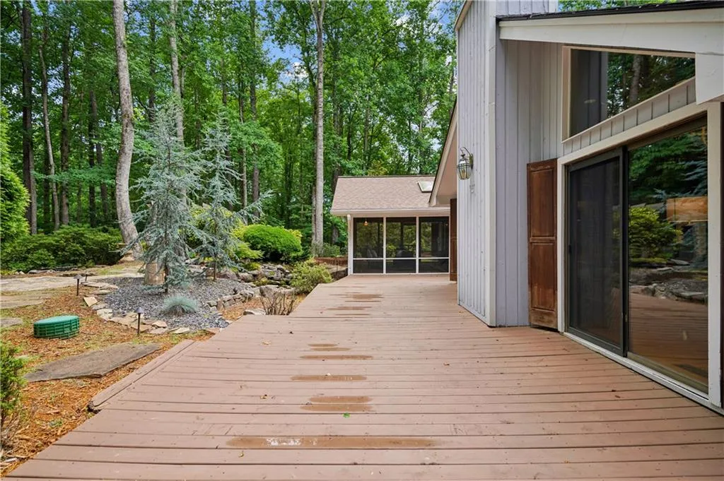 impeccably maintained multi level backyard