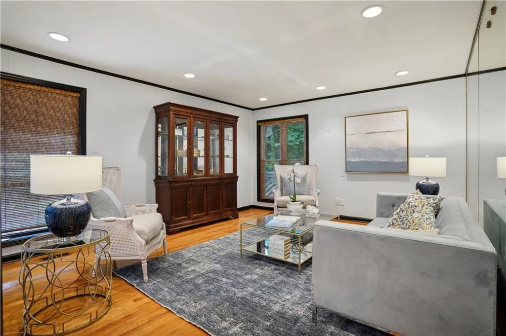 Living room featuring light hardwood / wood-style flooring