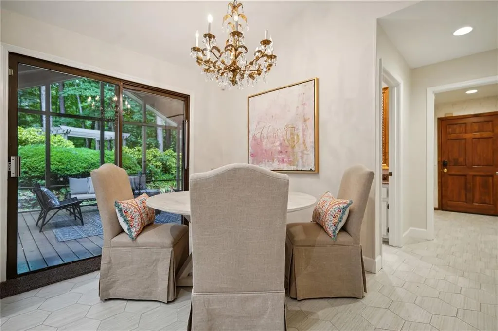 Off the kitchen is the eat-in kitchen nook and 2-car attached garage