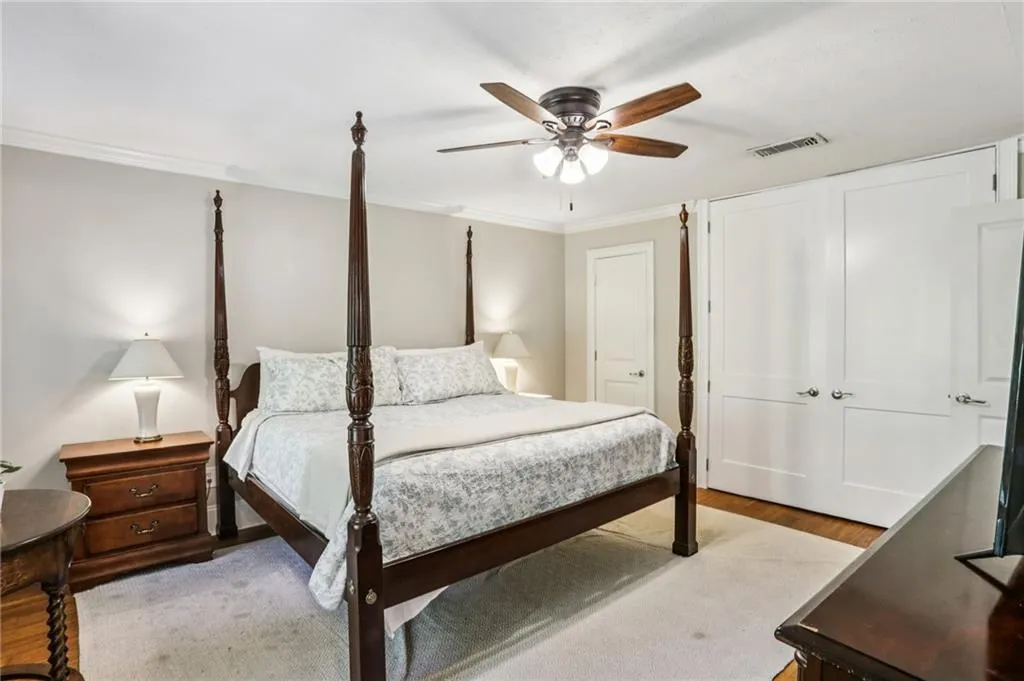 Oversized primary with two large closets