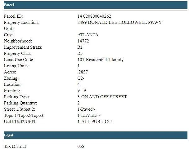 2499 Donald Lee Hollowell Parkway NW, Atlanta, Georgia 30318, 2 Bedrooms Bedrooms, 0 ,1 BathroomBathrooms,Residential,For Sale,2499 Donald Lee Hollowell Parkway NW,6921924