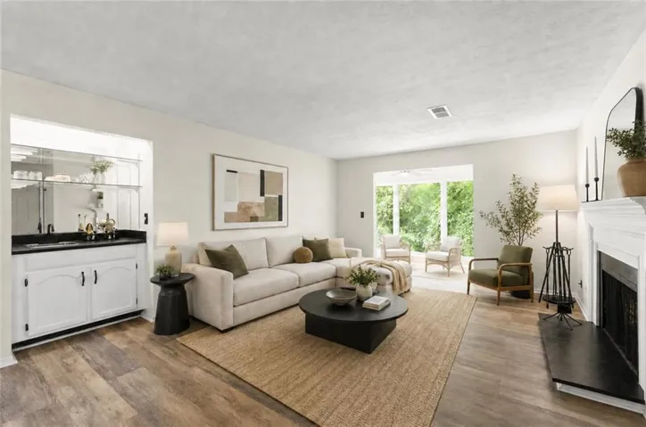 Virtually staged living room