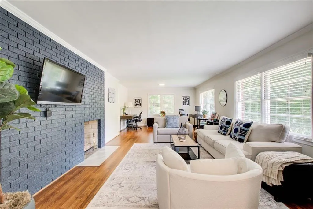 Lots of great space in this spacious living room.