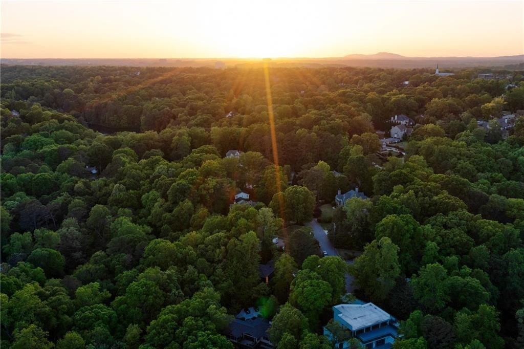 View of aerial view at dusk