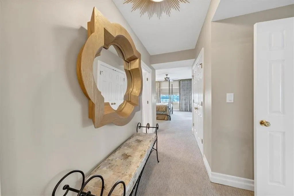 Wide hallways with fine decor and stylish features