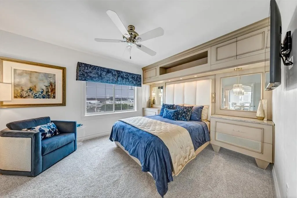 Furniture, furnishings, art and tv included