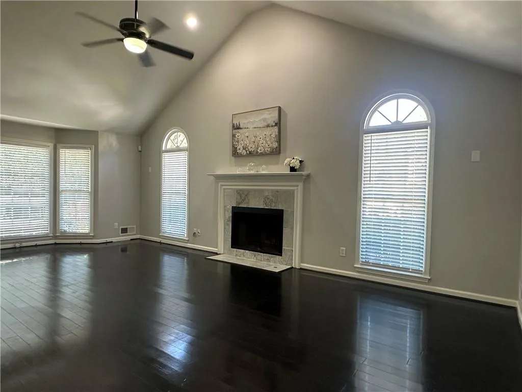 Living room with fireplace