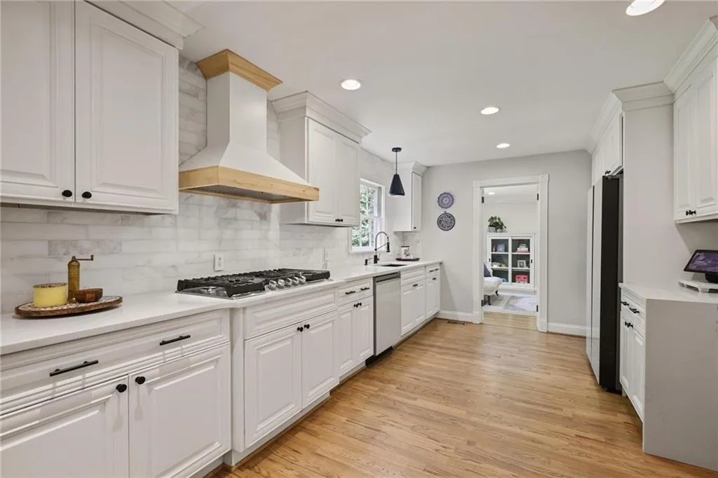 Long view of kitchen