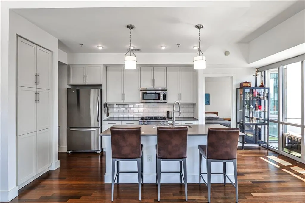 Contemporary kitchen with custom cabinetry