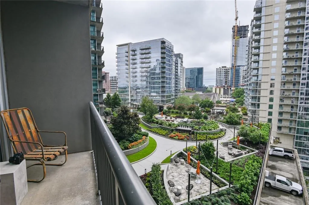 Balcony with a view of city