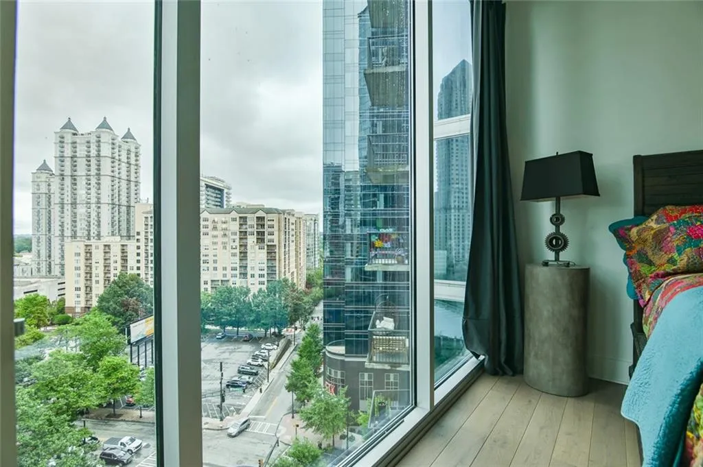 Balcony with a view of city